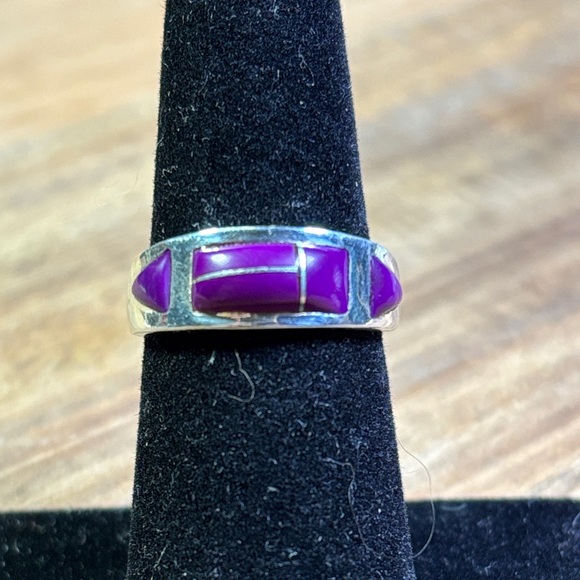 Navajo Jewelry - Navajo Selina Jake Mojave Purple stone & Sterling Ring